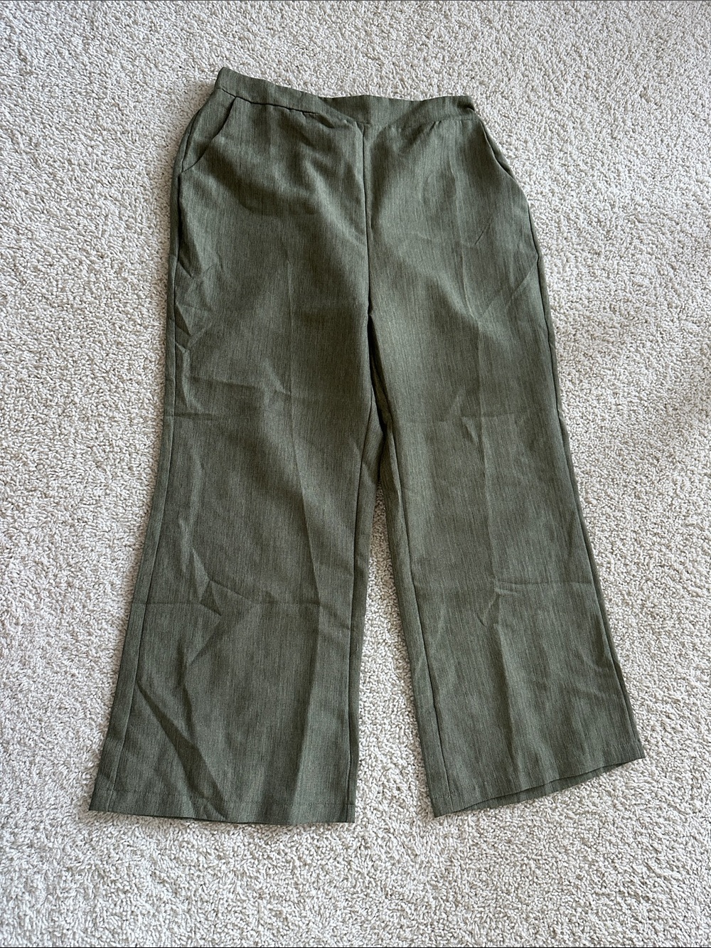 SHEIN Olive Green Wide Leg Trousers